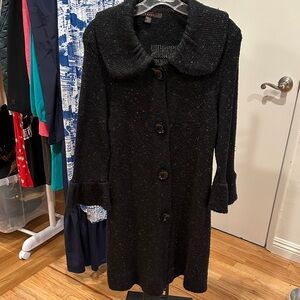 Fever Black Knit Sweater with black buttons